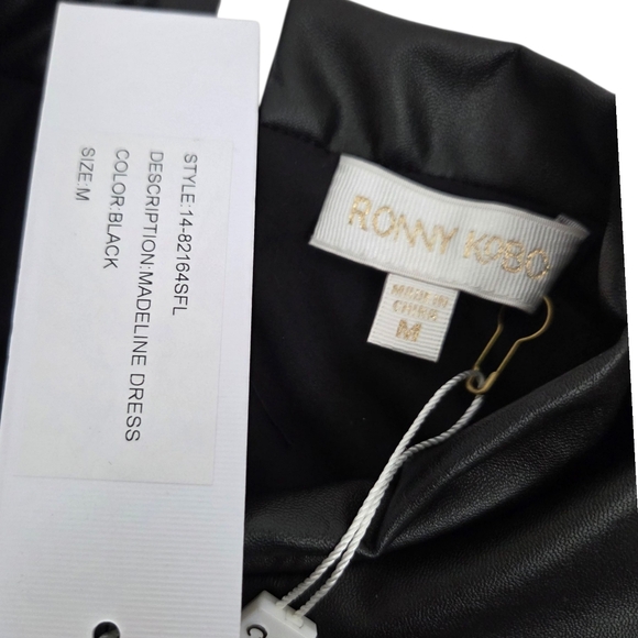 Ronny Kobo Madeline Cut Out Dress NEW Womens Medium Black Vegan Leather Revolve - Picture 3 of 13